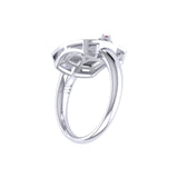 Scorpio Citrine & Diamond Constellation Signet Ring in 14K White Gold