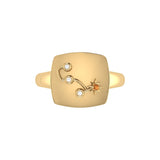 Scorpio Citrine & Diamond Constellation Signet Ring in 14K Yellow Gold