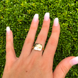 Scorpio Citrine & Diamond Constellation Signet Ring in 14K Yellow Gold