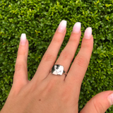 Aries Ram Diamond Constellation Signet Ring in Sterling Silver