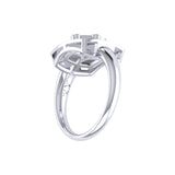 Libra Scales Pink Tourmaline & Diamond Constellation Signet Ring in 14K White Gold
