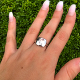 Aquarius Water-Bearer Amethyst & Diamond Constellation Signet Ring in 14K White Gold