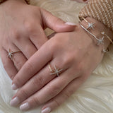 North Star Adjustable Diamond Cuff in 14K Yellow Gold Vermeil on Sterling Silver