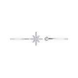North Star Adjustable Diamond Cuff in 14K White Gold