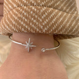 North Star Adjustable Diamond Cuff in 14K White Gold