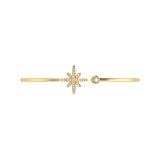 North Star Adjustable Diamond Cuff in 14K Yellow Gold Vermeil on Sterling Silver