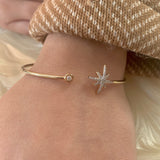 North Star Adjustable Diamond Cuff in 14K Yellow Gold