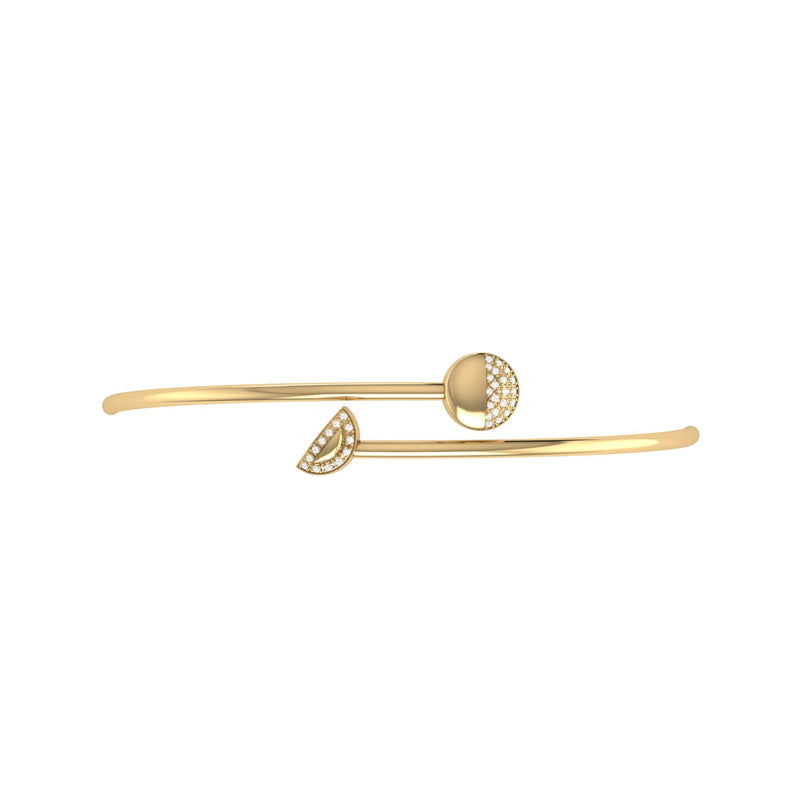 Moon Stages Adjustable Diamond Bangle in 14K Yellow Gold