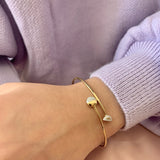 Moon Stages Adjustable Diamond Bangle in 14K Yellow Gold Vermeil on Sterling Silver