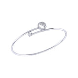 Half Moon Star Adjustable Diamond Bangle in 14K White Gold