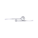 Half Moon Star Adjustable Diamond Bangle in 14K White Gold