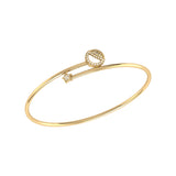 Half Moon Star Adjustable Diamond Bangle in 14K Yellow Gold Vermeil on Sterling Silver