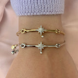 Supernova Bezel Drop Diamond Bangle in Sterling Silver