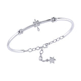 Supernova Bezel Drop Diamond Bangle in Sterling Silver