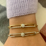 Moonlit Phases Diamond Bangle in Sterling Silver