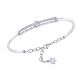 Moonlit Phases Diamond Bangle in Sterling Silver