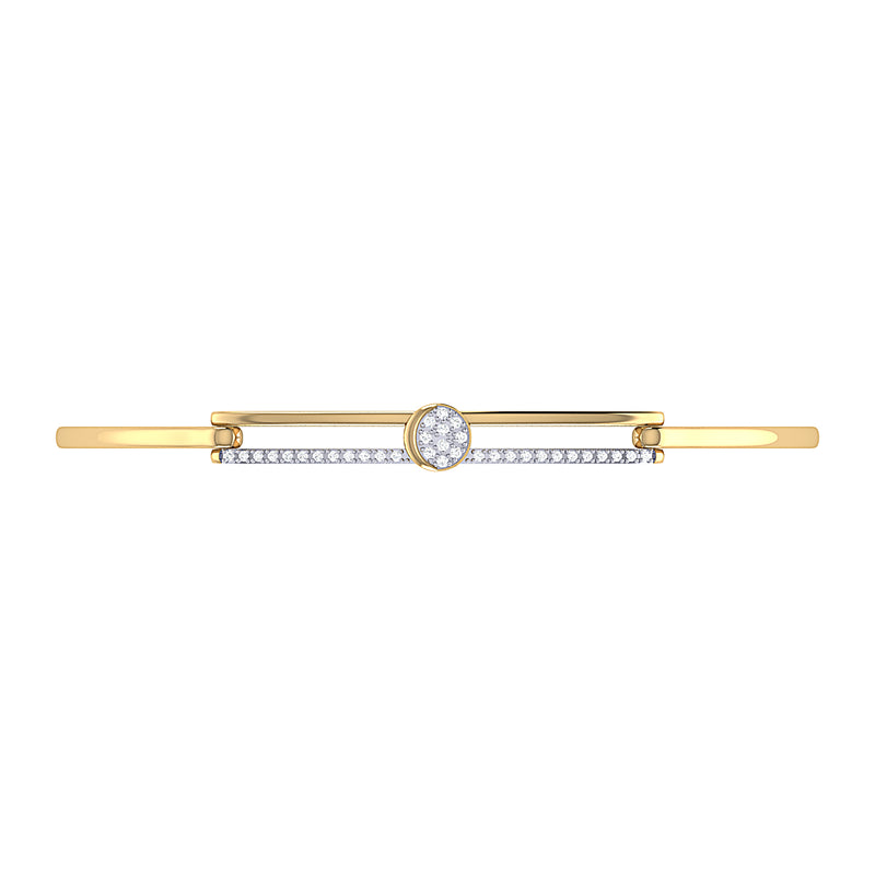 Moonlit Phases Diamond Bangle in 14K Yellow Gold Vermeil on Sterling Silver