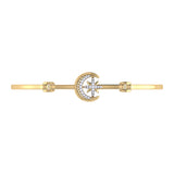 Nighttime Lovers Crescent Diamond Bangle in 14K Yellow Gold Vermeil on Sterling Silver