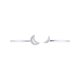Date Night Double Crescent Adjustable Diamond Cuff in 14K White Gold