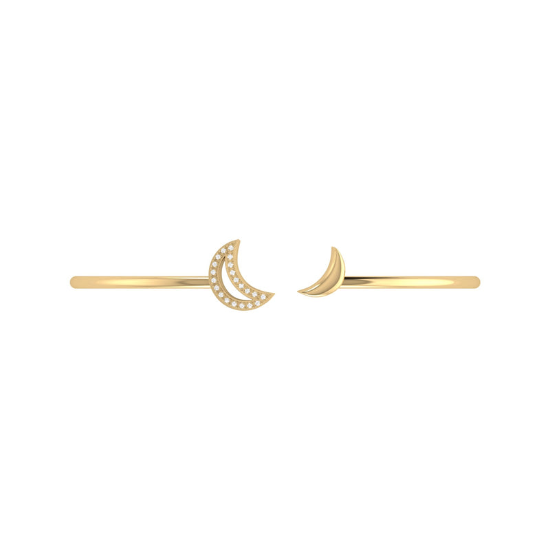 Date Night Double Crescent Adjustable Diamond Cuff in 14K Yellow Gold