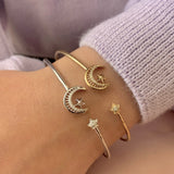 Starkissed Crescent Adjustable Diamond Cuff in 14K Yellow Gold