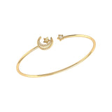 Starkissed Crescent Adjustable Diamond Cuff in 14K Yellow Gold