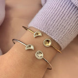 Moon Phases Adjustable Diamond Cuff in 14K Yellow Gold Vermeil on Sterling Silver