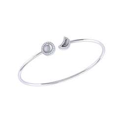 Moon Phases Adjustable Diamond Cuff in 14K White Gold