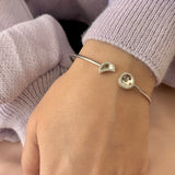 Moon Phases Adjustable Diamond Cuff in Sterling Silver