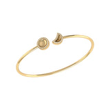 Moon Phases Adjustable Diamond Cuff in 14K Yellow Gold Vermeil on Sterling Silver