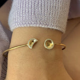 Moon Phases Adjustable Diamond Cuff in 14K Yellow Gold