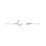 Moonlit Star Adjustable Diamond Cuff in 14K White Gold