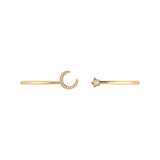 Moonlit Star Adjustable Diamond Cuff in 14K Yellow Gold