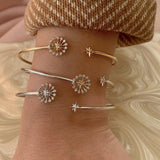 Starburst Adjustable Diamond Cuff in 14K White Gold