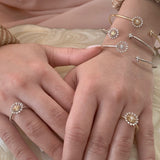 Starburst Adjustable Diamond Cuff in 14K White Gold