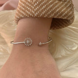 Starburst Adjustable Diamond Cuff in 14K White Gold