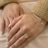 Starburst Adjustable Diamond Two-Tone Cuff in 14K Yellow Gold