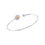Starburst Adjustable Diamond Two-Tone Cuff in 14K Yellow Gold