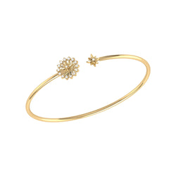 Starburst Adjustable Diamond Cuff in 14K Yellow Gold