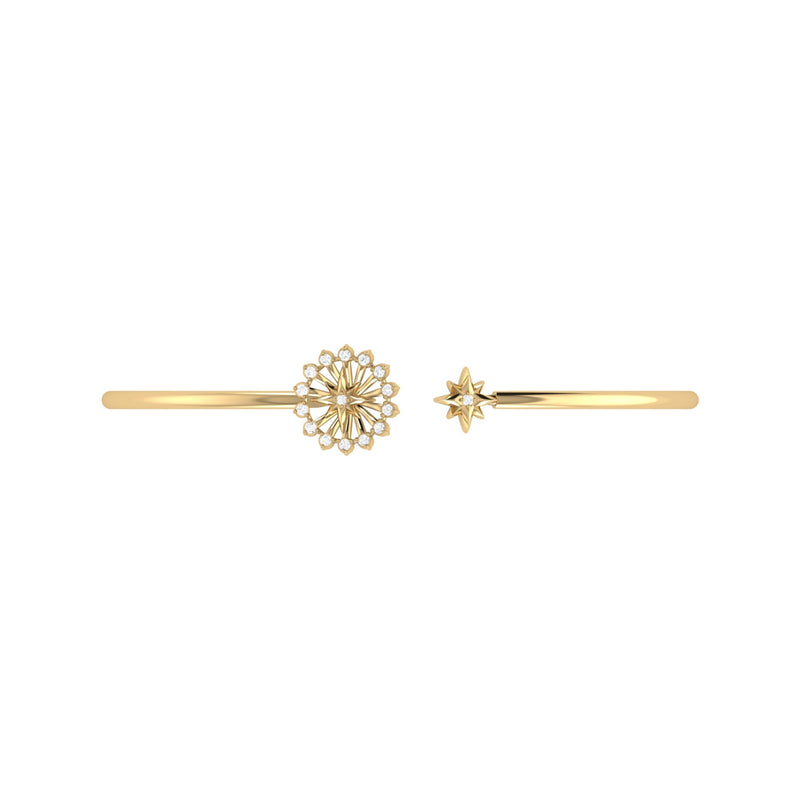 Starburst Adjustable Diamond Cuff in 14K Yellow Gold