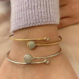 Moon-Crossed Lovers Adjustable Diamond Bangle in 14K White Gold
