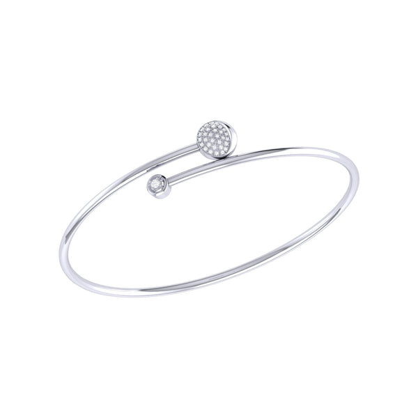 Moon-Crossed Lovers Adjustable Diamond Bangle in Sterling Silver