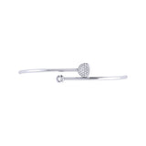 Moon-Crossed Lovers Adjustable Diamond Bangle in 14K White Gold