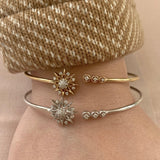 Supernova Star Adjustable Diamond Cuff in Sterling Silver