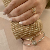 Supernova Star Adjustable Diamond Cuff in Sterling Silver