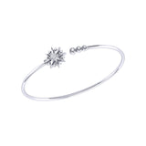 Supernova Star Adjustable Diamond Cuff in Sterling Silver