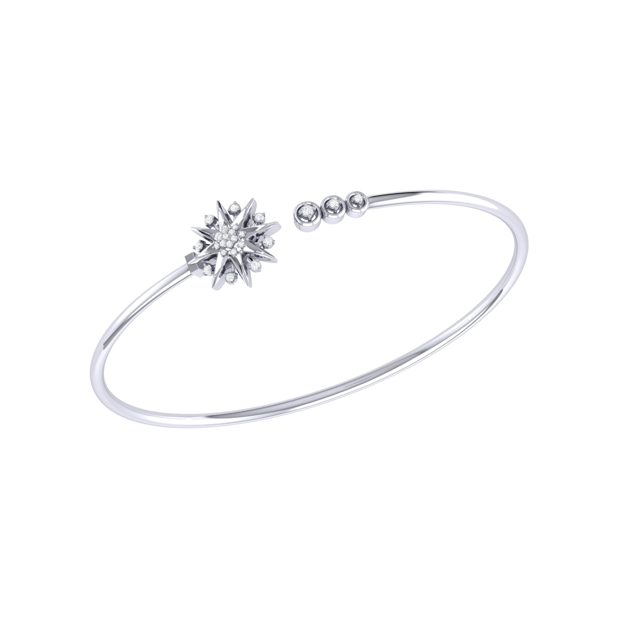 Supernova Star Adjustable Diamond Cuff in 14K White Gold – LuvMyJewelry ...