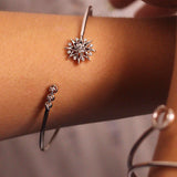 Supernova Star Adjustable Diamond Cuff in Sterling Silver