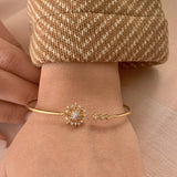 Supernova Star Adjustable Diamond Cuff in 14K Yellow Gold