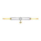 Full Moon North Star Diamond Bangle in 14K Yellow Gold Vermeil on Sterling Silver